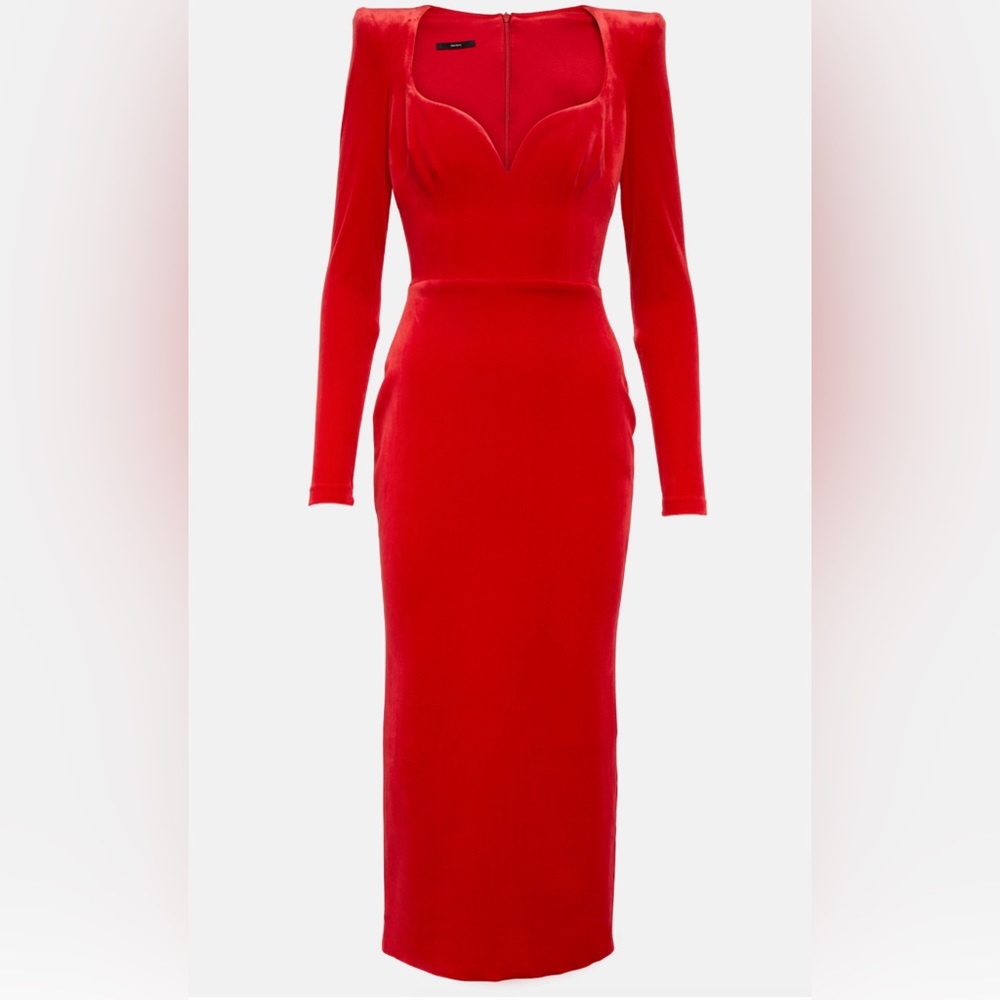 Velvet midi dress - Picture 2 of 11